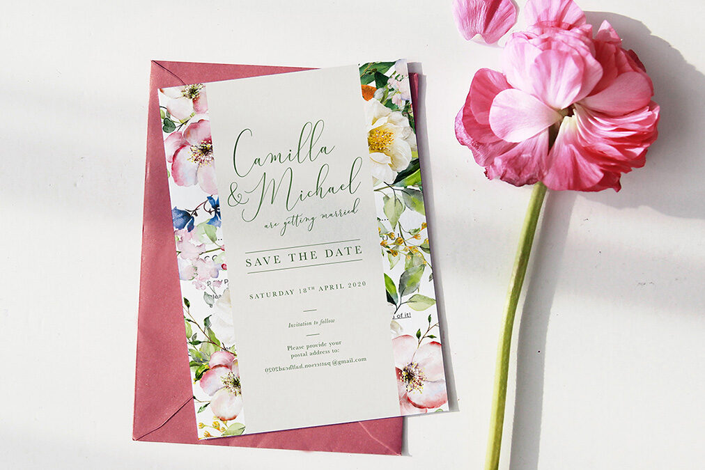 Wedding stationery for Camilla & Michael